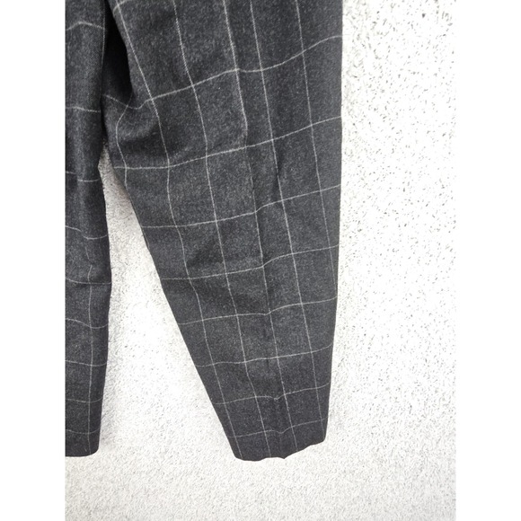 Vintage Liz Claiborne Windowpane Plaid Wool Pants Petites Size 10 Made USA Black - Picture 12 of 13